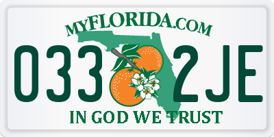 FL license plate 0332JE