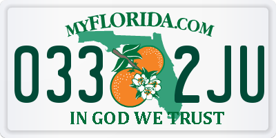 FL license plate 0332JU