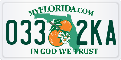 FL license plate 0332KA