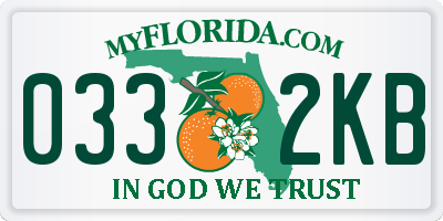 FL license plate 0332KB