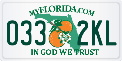 FL license plate 0332KL