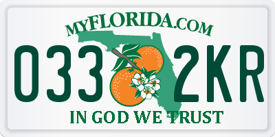 FL license plate 0332KR