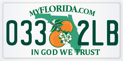 FL license plate 0332LB