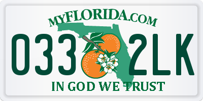 FL license plate 0332LK