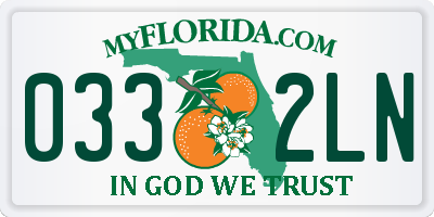 FL license plate 0332LN