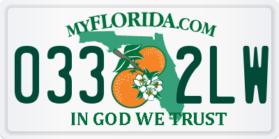 FL license plate 0332LW