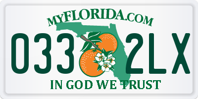 FL license plate 0332LX