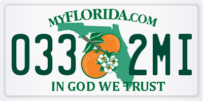 FL license plate 0332MI