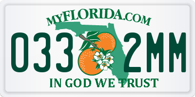 FL license plate 0332MM