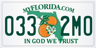 FL license plate 0332MO
