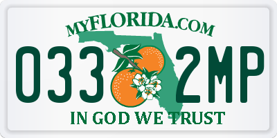 FL license plate 0332MP