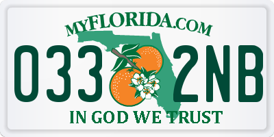 FL license plate 0332NB