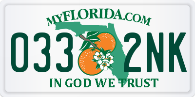 FL license plate 0332NK