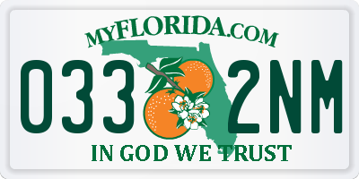 FL license plate 0332NM
