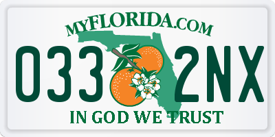 FL license plate 0332NX