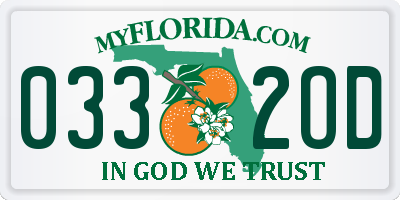 FL license plate 0332OD