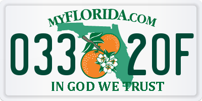 FL license plate 0332OF
