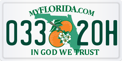 FL license plate 0332OH