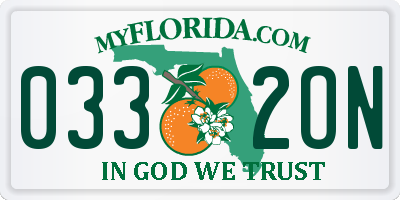 FL license plate 0332ON