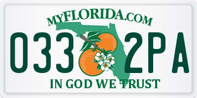 FL license plate 0332PA