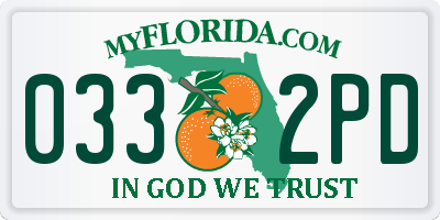 FL license plate 0332PD