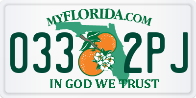 FL license plate 0332PJ