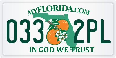 FL license plate 0332PL