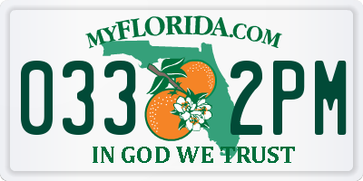 FL license plate 0332PM