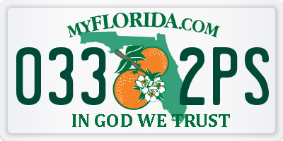 FL license plate 0332PS