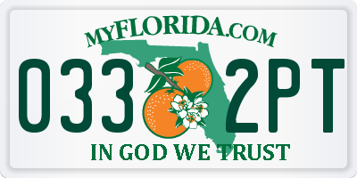 FL license plate 0332PT