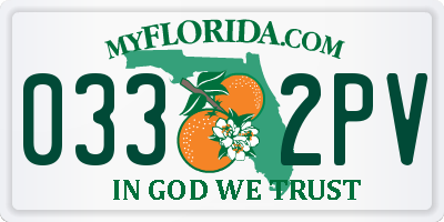 FL license plate 0332PV