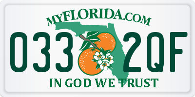 FL license plate 0332QF