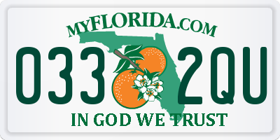 FL license plate 0332QU