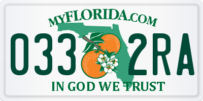 FL license plate 0332RA