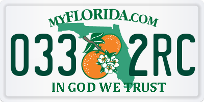 FL license plate 0332RC