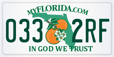 FL license plate 0332RF