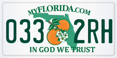 FL license plate 0332RH