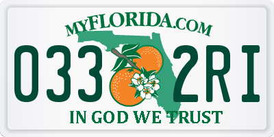 FL license plate 0332RI