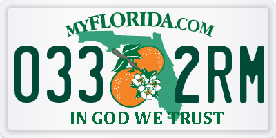 FL license plate 0332RM