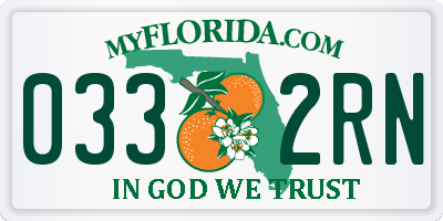 FL license plate 0332RN