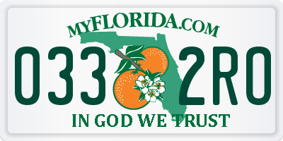 FL license plate 0332RO