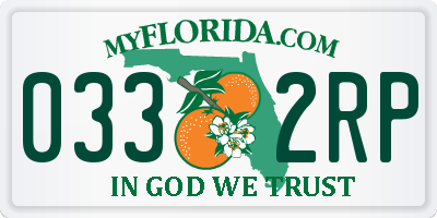 FL license plate 0332RP