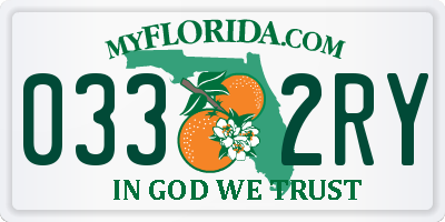 FL license plate 0332RY