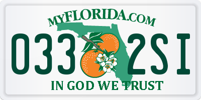 FL license plate 0332SI