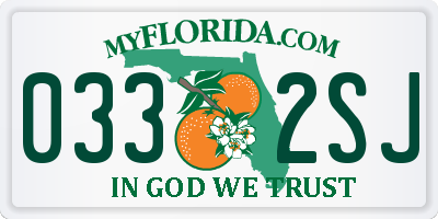 FL license plate 0332SJ