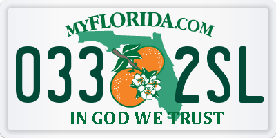 FL license plate 0332SL
