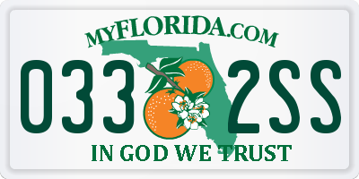 FL license plate 0332SS