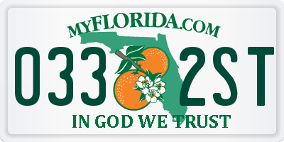 FL license plate 0332ST
