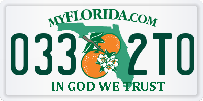 FL license plate 0332TO