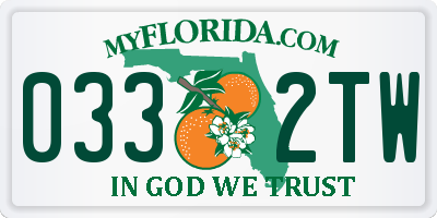 FL license plate 0332TW